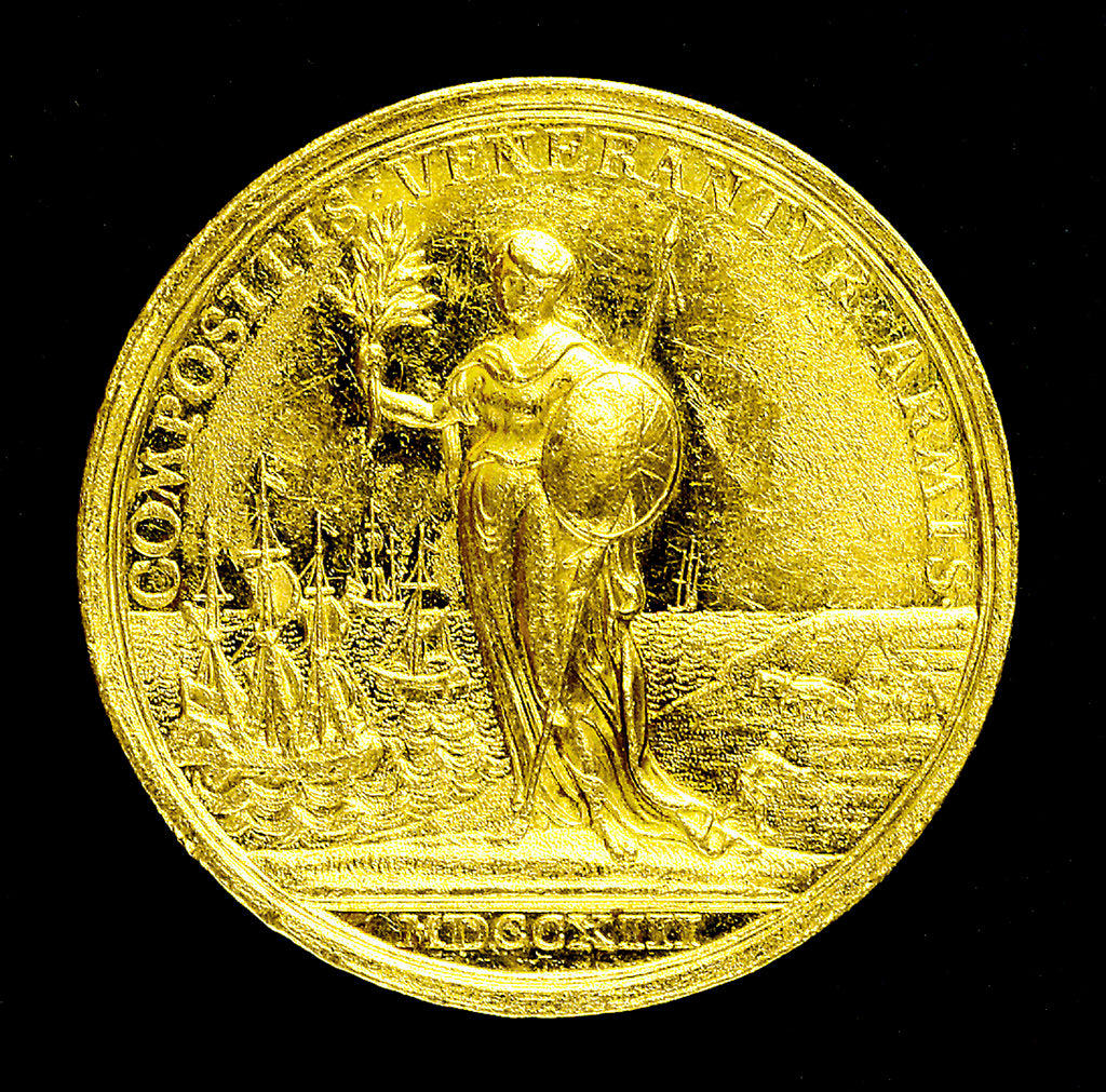 Detail of Medal commemorating the Peace of Utrecht, 1713; reverse by J. Croker