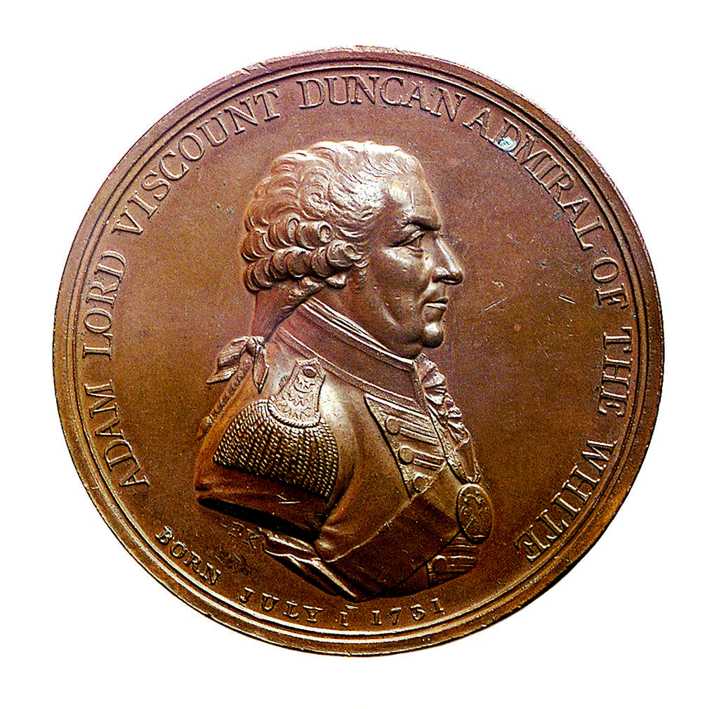 Detail of Badge commemorating the Battle of Camperdown, 1797 and Admiral of the Fleet, Adam Duncan (1731-1804); obverse by J.G. Hancock