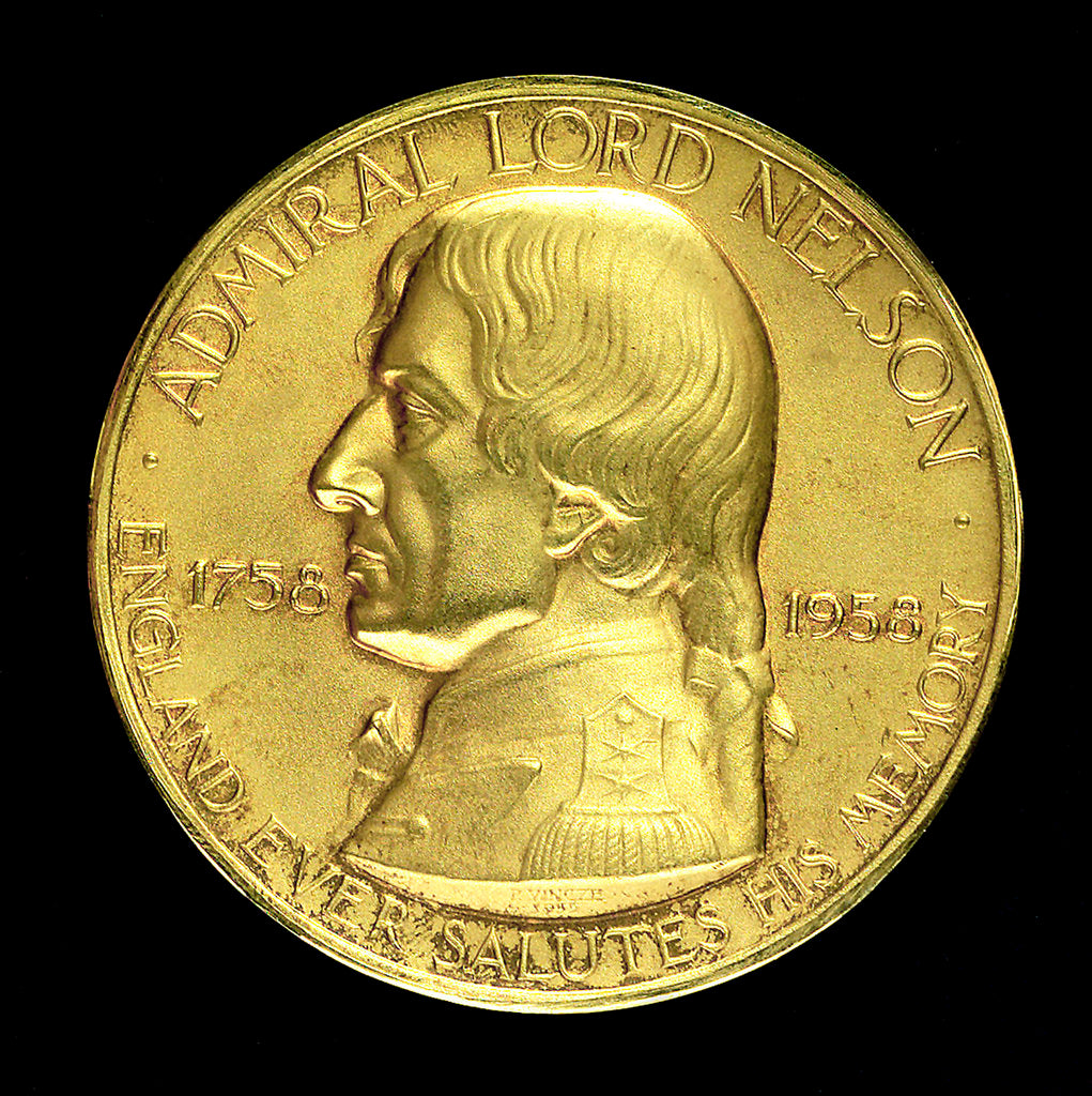 Detail of Medal commemorating the 200th anniversary of the birth of  Vice-Admiral Horatio Nelson, 1958; reverse by Paul Vincze