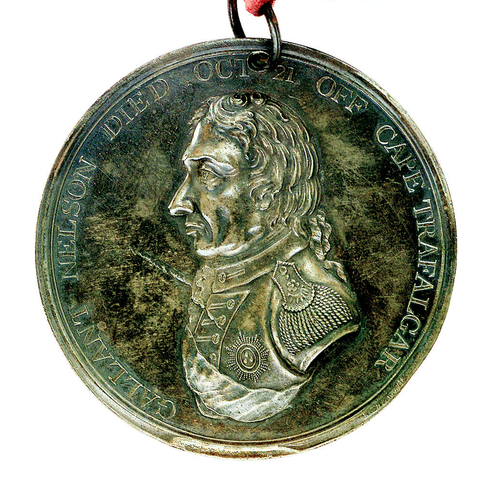 Detail of Medal commemorating Vice-Admiral Horatio Nelson (1758-1805) and Nelsonic Crimson Oakes; obverse by Benedetta Pistrucci