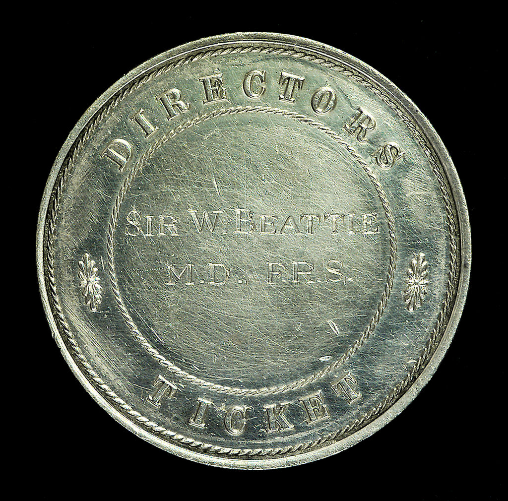 Detail of London and Greenwich Railway Director's Pass; reverse by Howe