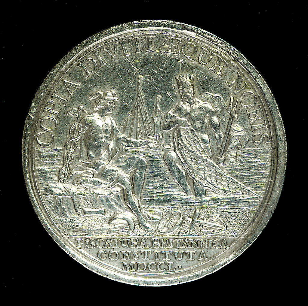 Detail of Medal commemorating the Free British Fishery Society; reverse by J. Kirk