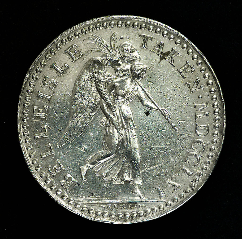 Detail of Medal commemorating the capture of Belle Isle, 1761; reverse by J. Kirk