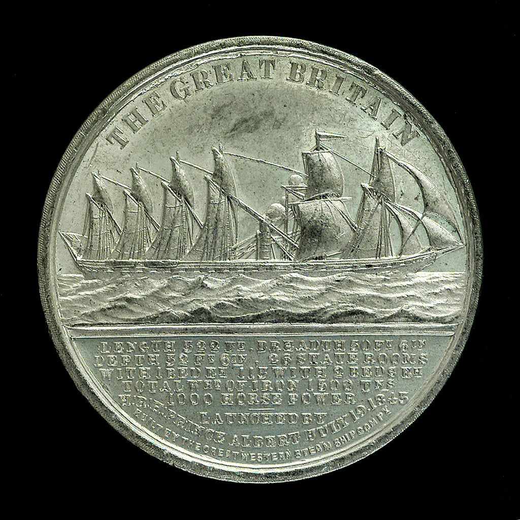 Detail of Medal commemorating the SS 'Great Britain'; obverse by unknown