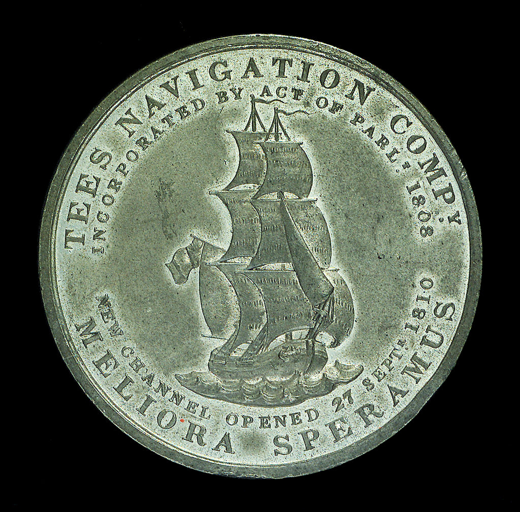 Detail of Medal commemorating The Tees Navigation Company; obverse by Unknown