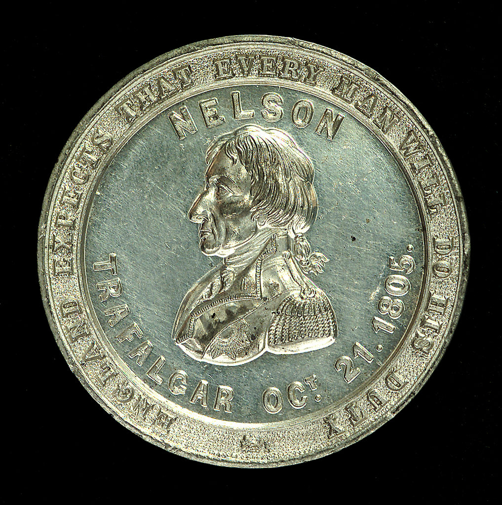 Detail of Medal commemorating The Royal Naval Exhibition, 1891; obverse by unknown