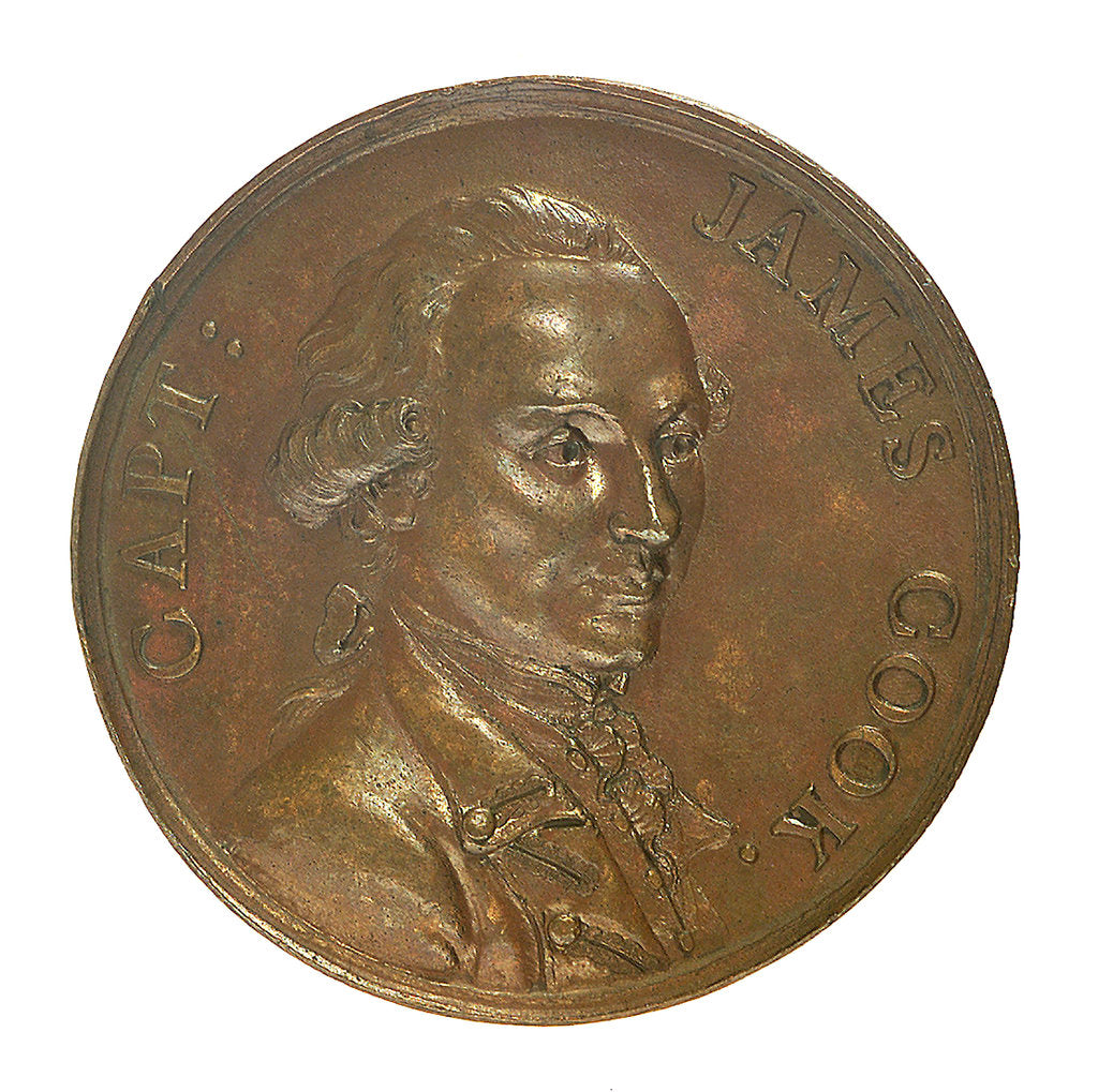 Detail of Medal commemorating Captain James Cook (1728-1779); obverse by unknown