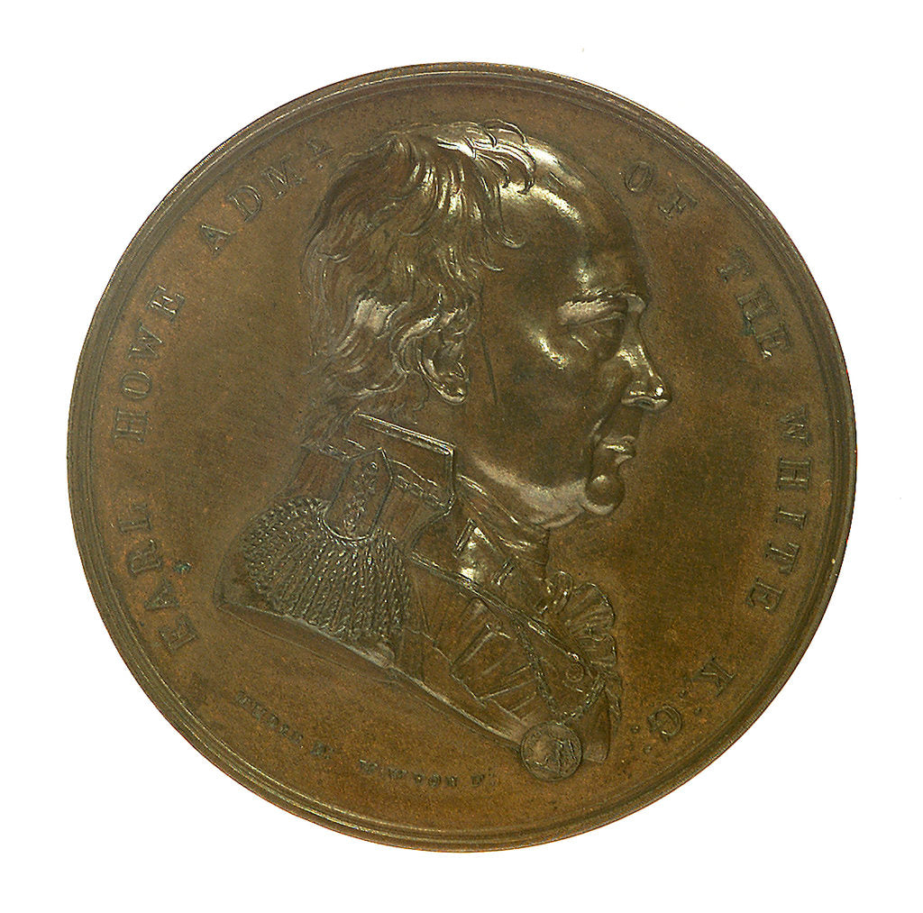 Detail of Medal commemorating the Battle of the First of June 1794 and Admiral of the Fleet Richard Howe (1726-1799); obverse by W. Wyon
