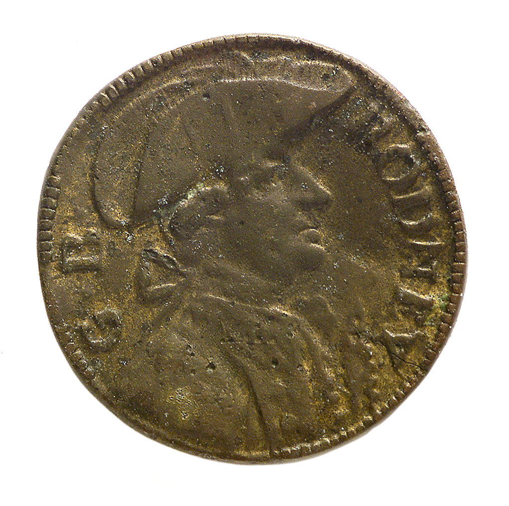 Detail of Counter commemorating Admiral George Brydges Rodney (1719-1792) and HMS 'Sandwich'; obverse by unknown