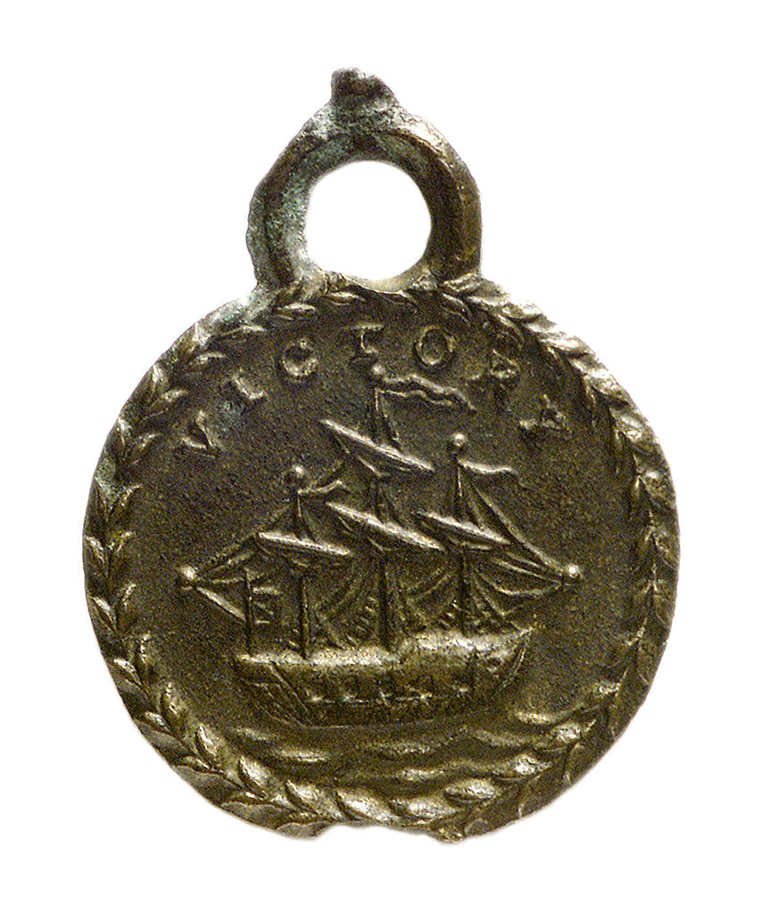 Detail of Counter commemorating Vice-Admiral Horatio Nelson (1758-1805); reverse by unknown