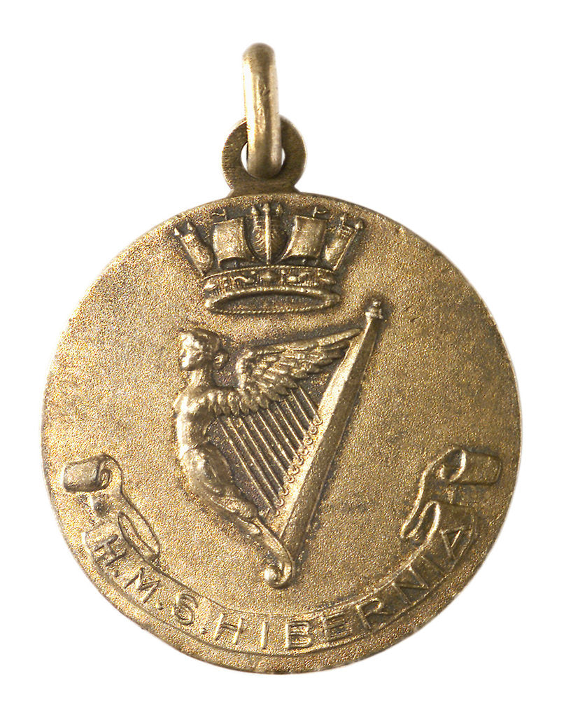 Detail of Medalet commemorating HMS 'Hibernia'; obverse by V.B.