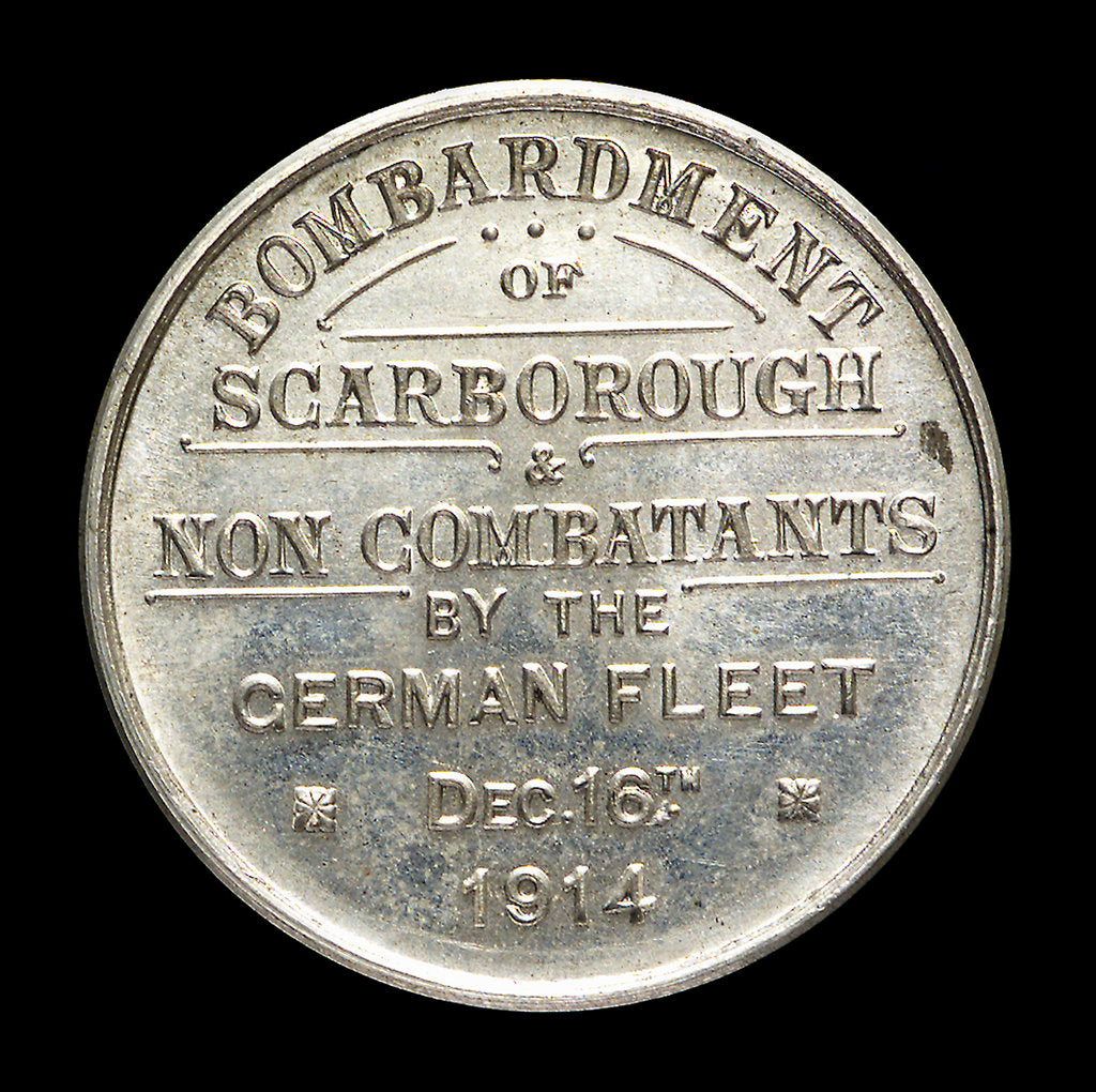 Detail of Medalet commemorating the bombardment of Scarborough, 1914; reverse by unknown