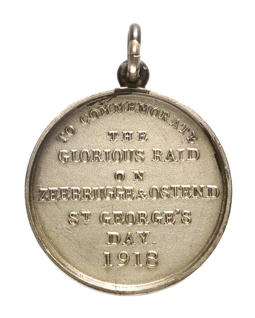 Detail of Medalet commemorating the raid on Zeebrugge and Ostend, 1918; reverse by Unknown