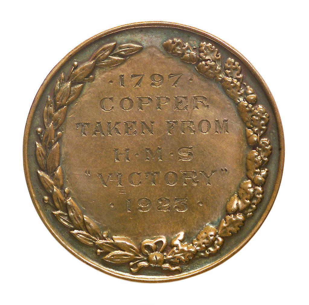 Detail of Medalet commemorating Save the 'Victory' Fund; reverse by Unknown