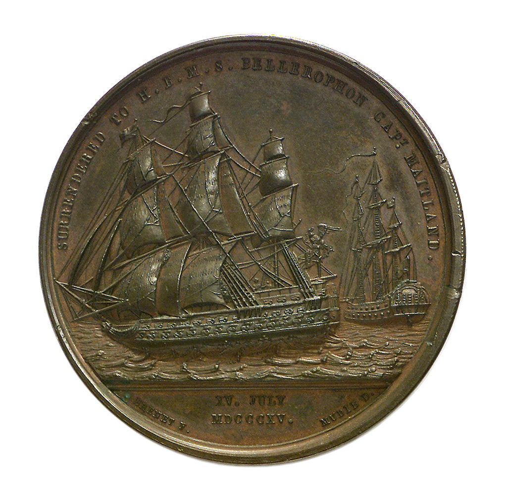 Detail of Medal commemorating the surrender of the Emperor Napoleon I, 1815; reverse by J. Mudie