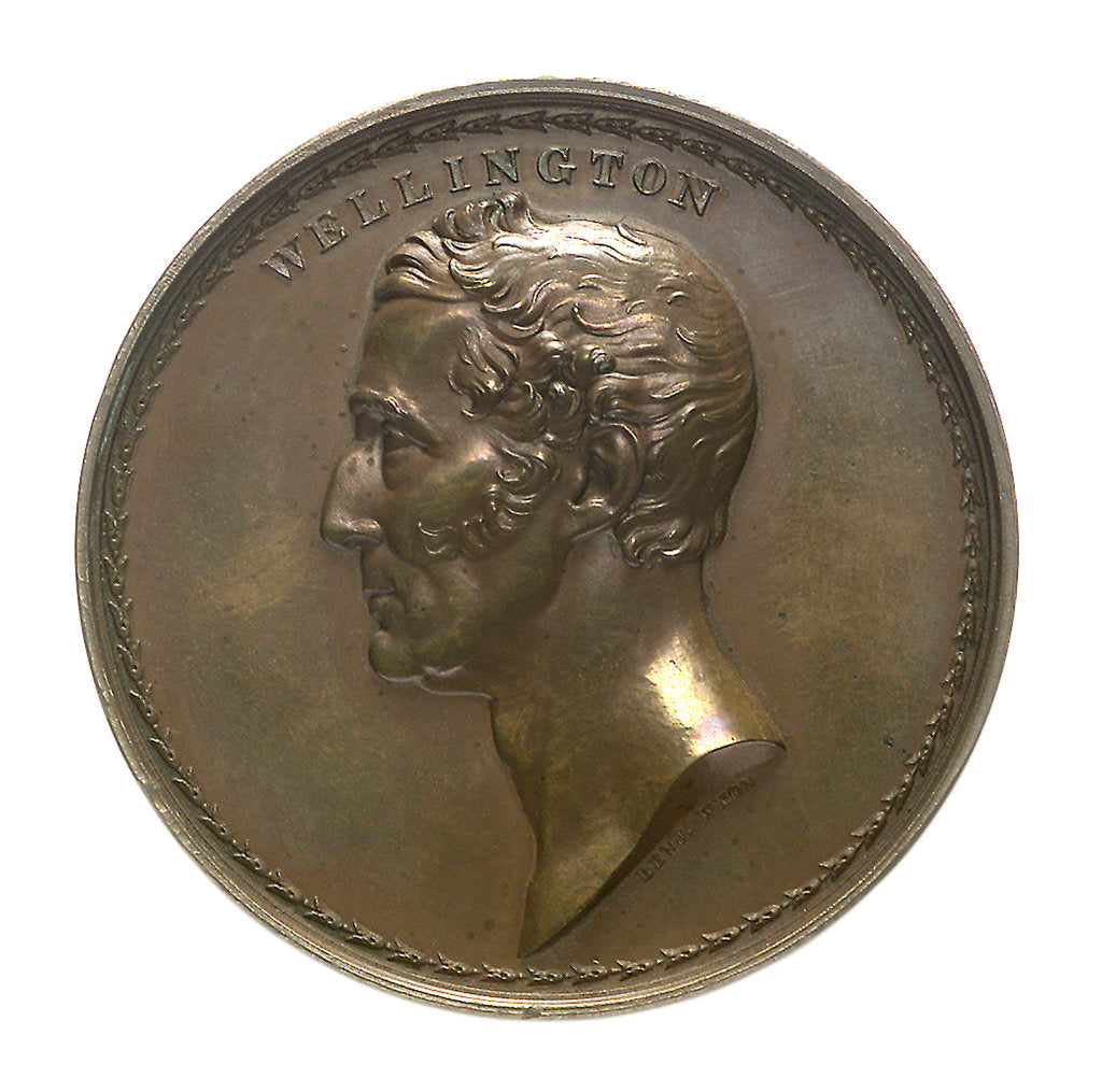 Detail of Medal commemorating Arthur Wellesley, 1st Duke of Wellington (1769-1852) and the Cinque Ports banquet, 1839; obverse by B. Wyon