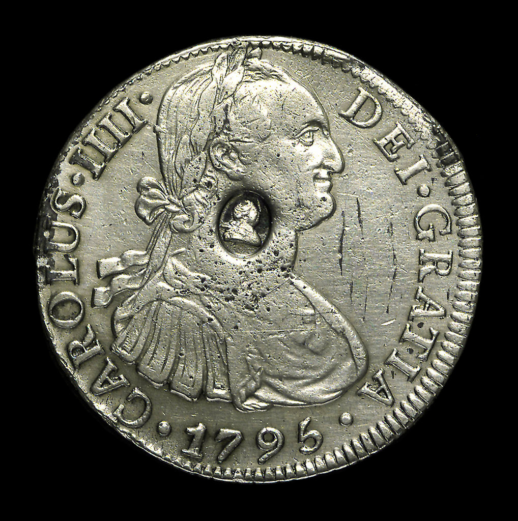 Detail of Eight reales; obverse by unknown