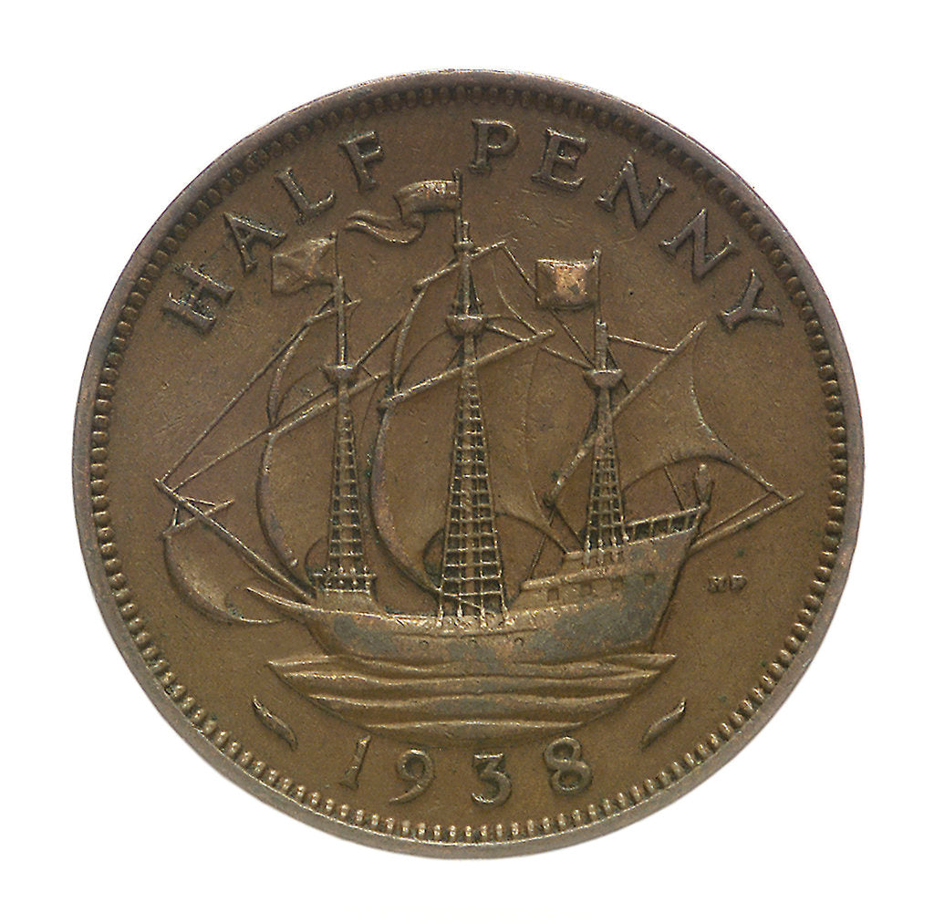 Detail of Halfpenny; reverse by unknown