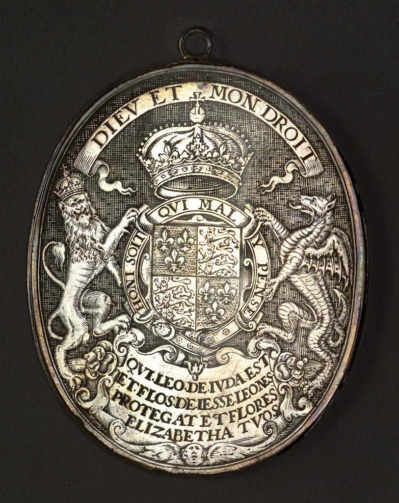 Detail of Counter commemorating Queen Elizabeth I; reverse by Simon van de Passe