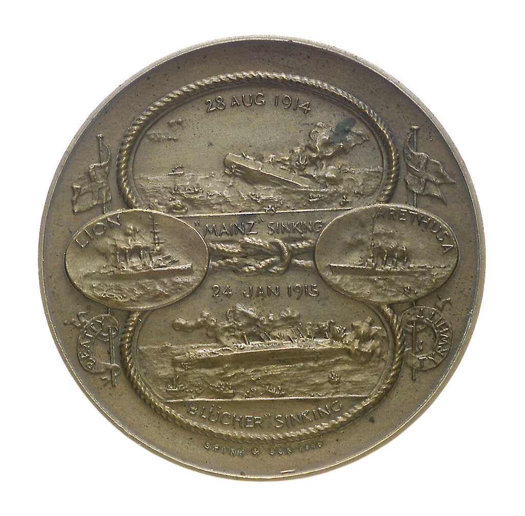 Detail of Medal commemorating the Battles of Heligoland Bight, 1914 and Dogger Bank, 1915; obverse by Marquis of Milford Haven