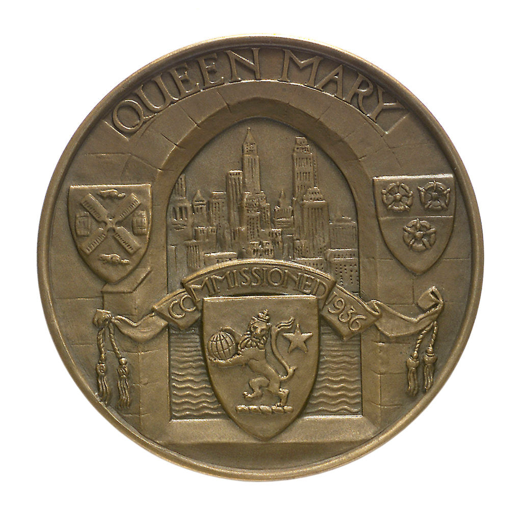 Detail of Medal commemorating the 'Queen Mary' commissioned 1936; obverse by Gilbert Bayes