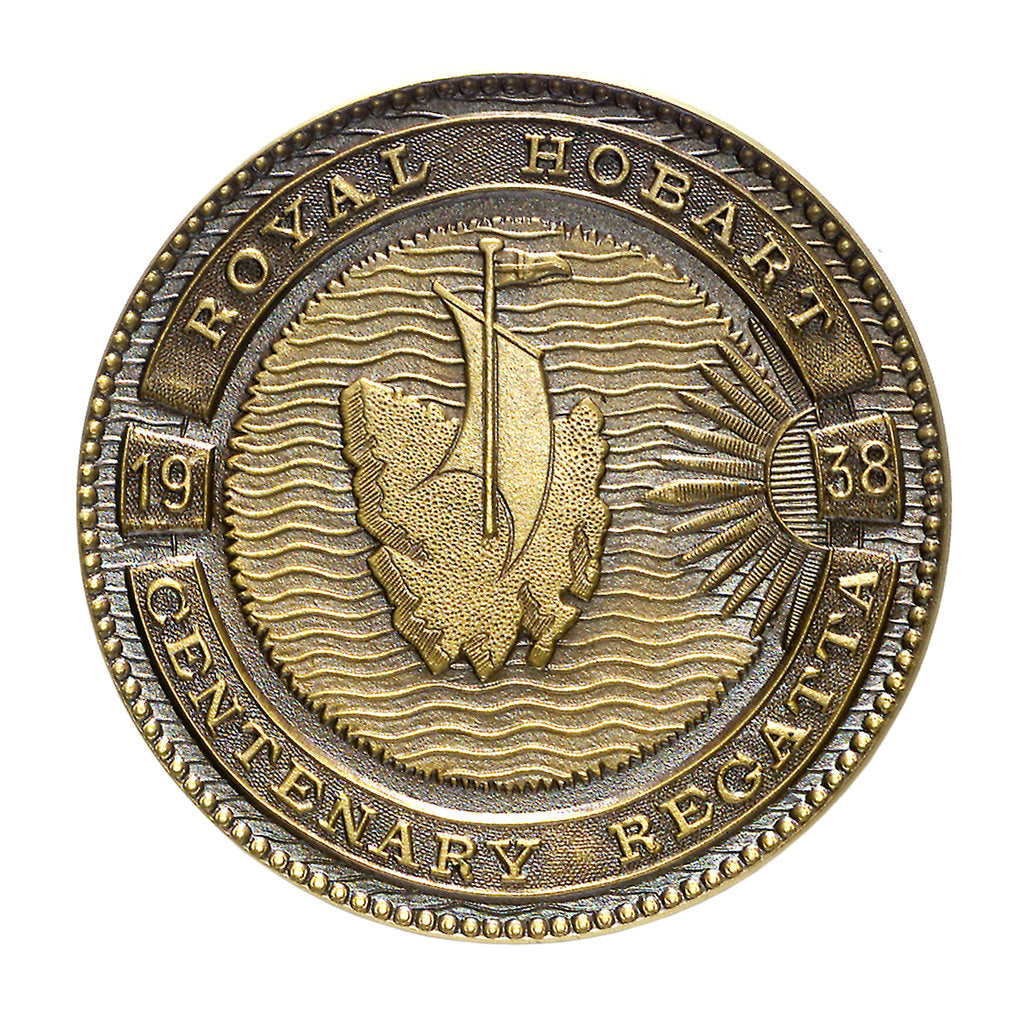 Detail of Medal commemorating the Royal Hobart centenary regatta, 1938; reverse by Stokes