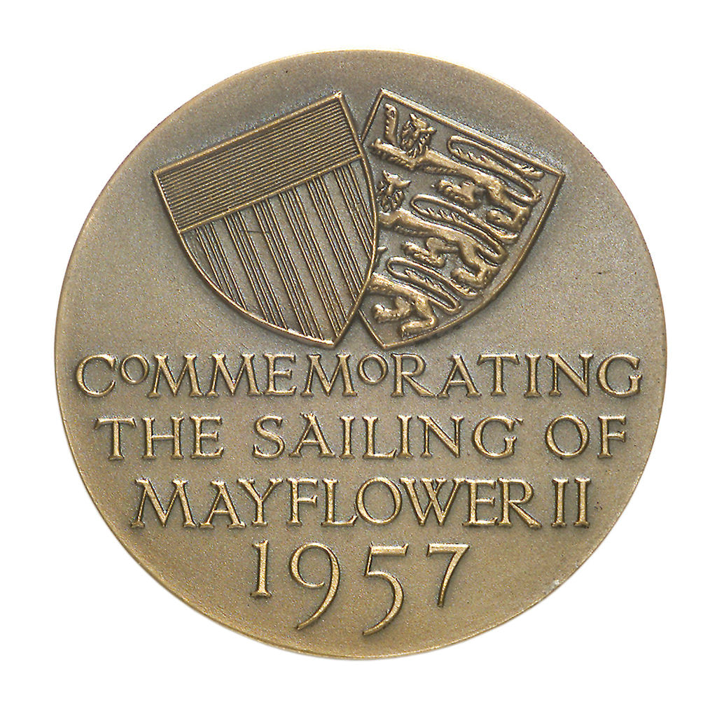 Detail of Medal commemorating the sailing of the 'Mayflower II', 1957; reverse by unknown