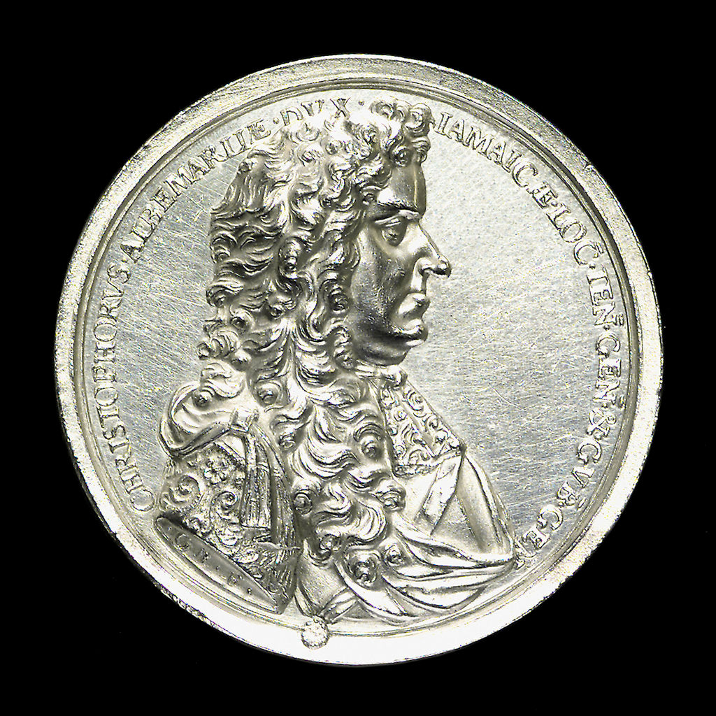Detail of Medal commemorating the Spanish wreck recovered, 1687; obverse by G. Bower
