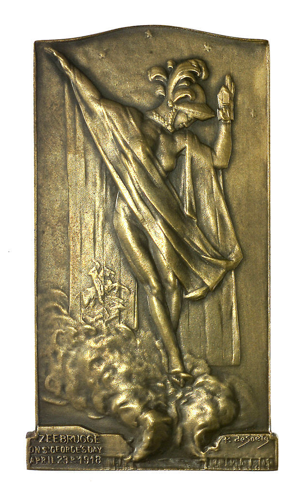 Detail of Medal commemorating the raid on Zeebrugge, 1918; obverse by Pieter de Soete