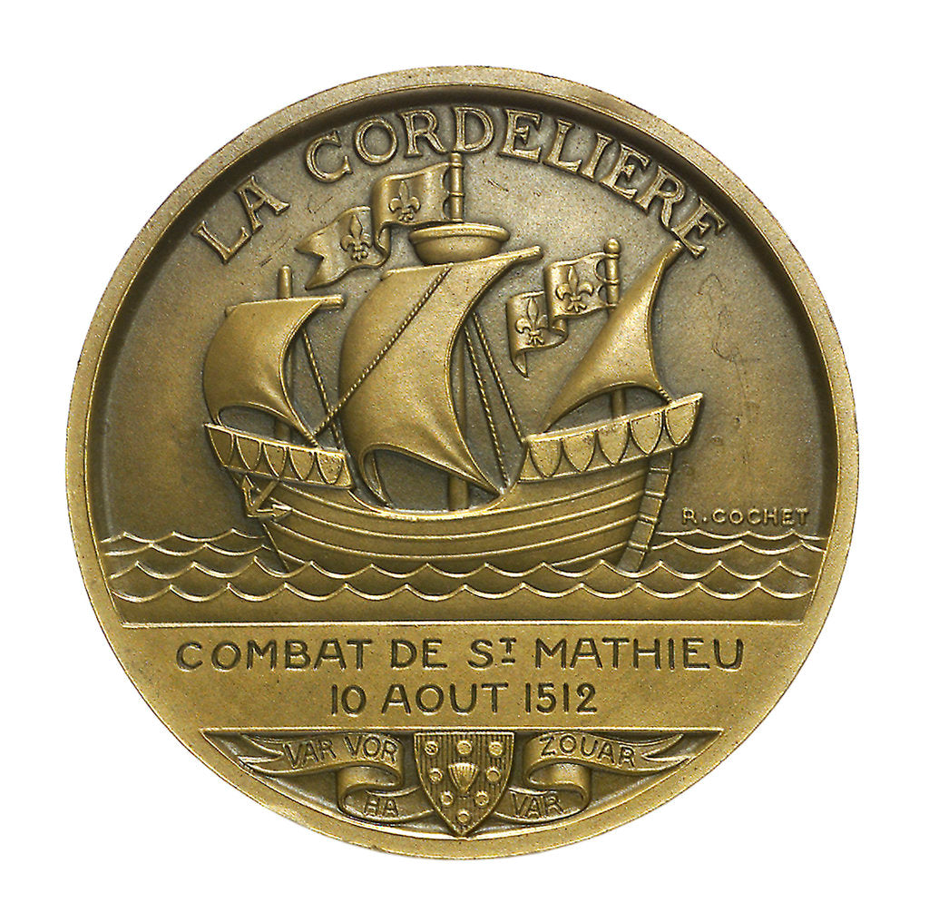 Detail of Medal commemorating La Cordeliere and the cruiser 'Primauguet'; obverse by R. Cochet