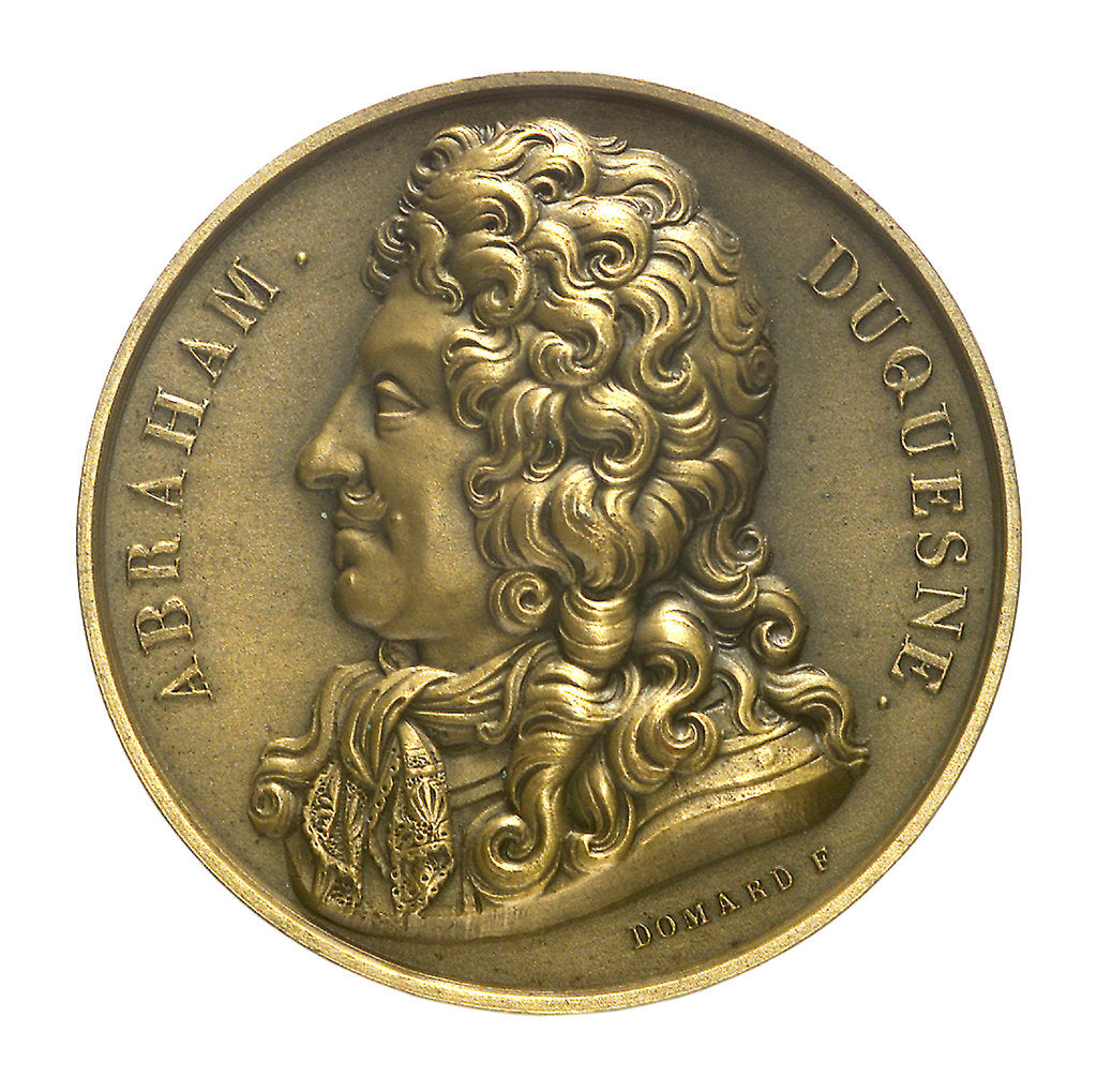 Detail of Medal commemorating Vice-Admiral Abraham Duquesne (1610-1688) and the cruiser 'Duquesne'; obverse by J.F. Domard