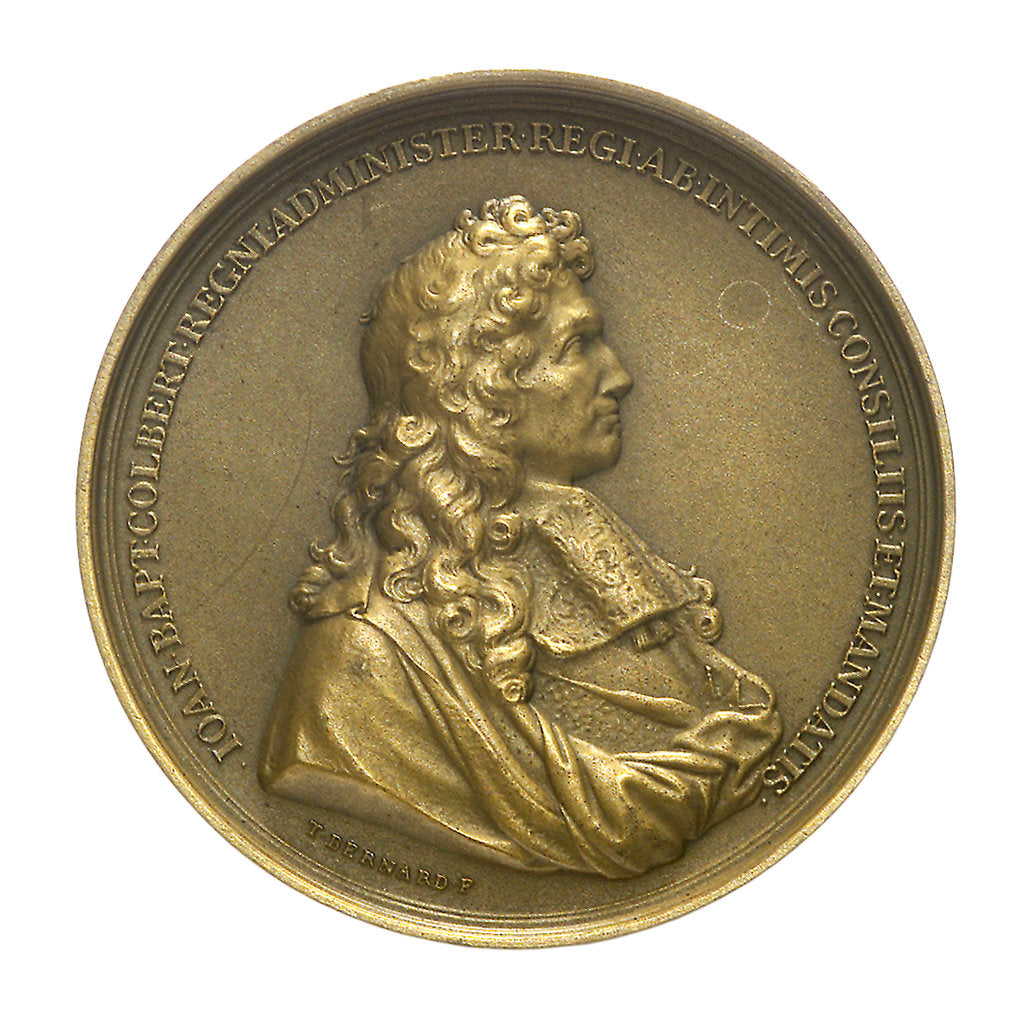 Detail of Medal commemorating the minister Jeane Baptiste Colbert (1619-1683) and the cruiser 'Colbert'; obverse by T. Bernard