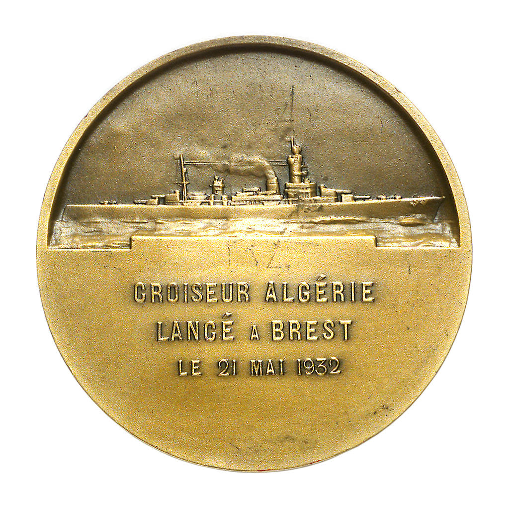 Detail of Medal commemorating the cruiser 'Algérie' by A. Morlon