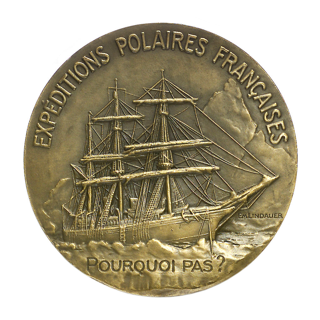 Detail of Medal commemorating Jean Baptiste Charcot (1867-1936) and the 'Pourquoi Pas'; reverse by Paul Richer