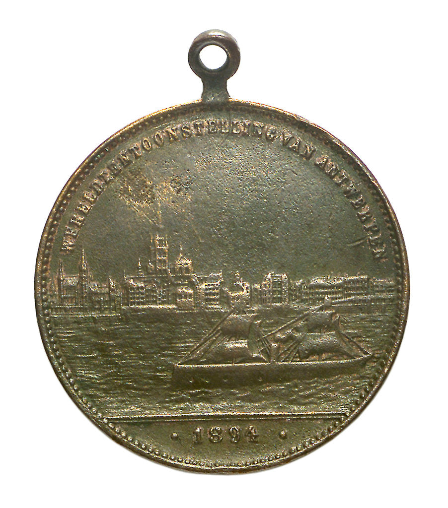 Detail of Medal commemorating the Universal Exhibition at Antwerp, 1894; reverse by Unknown