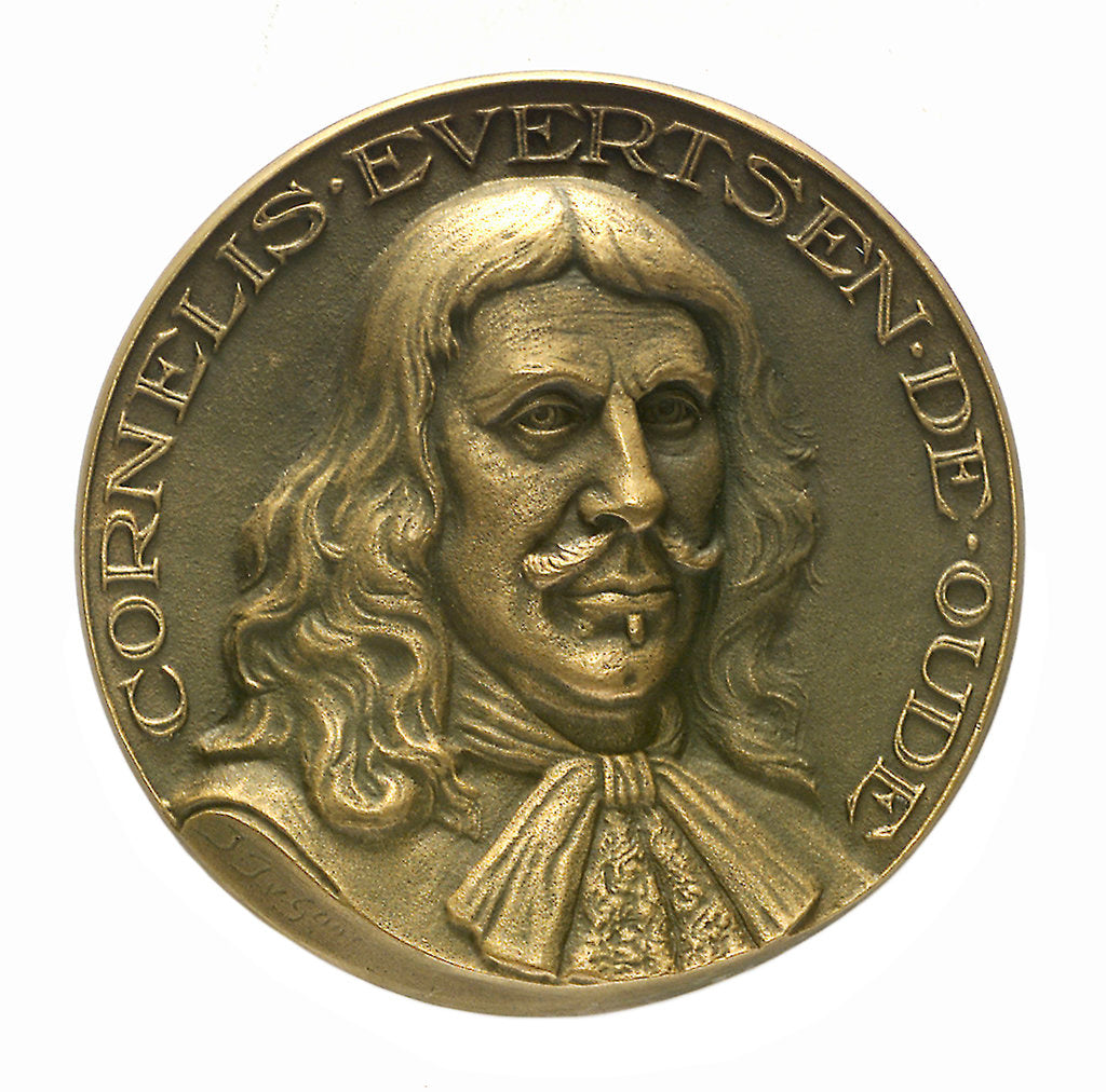 Detail of Medal commemorating Admiral Cornelis Evertsen de Oude (1610-1666); obverse by J.J. van der Goor