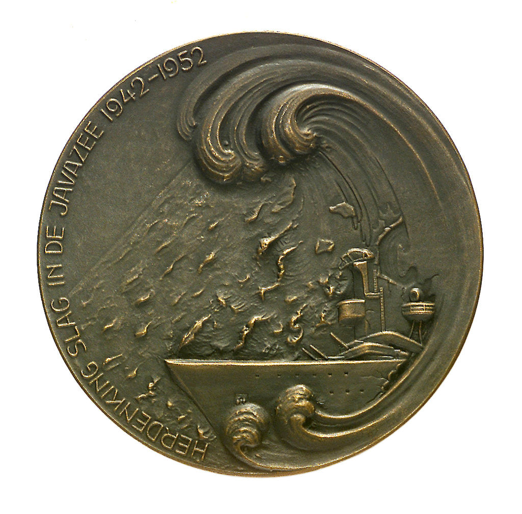 Detail of Medal commemorating the combined action in the Java Sea 1942-1952; obverse by B. Liefting