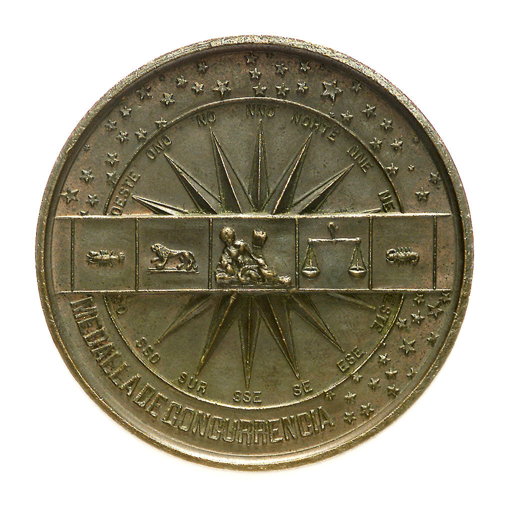 Detail of Token commemorating the National Maritime Exhibition of Cadiz, 1887; reverse by A. Galvien