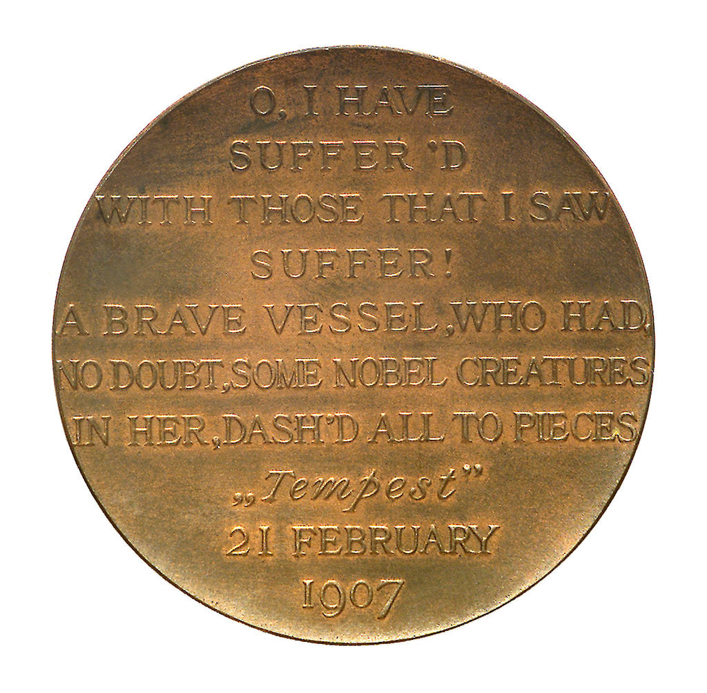 Detail of Medal commemorating the wreck of the SS 'Berlin', 1907; reverse by A.T. van Rooy