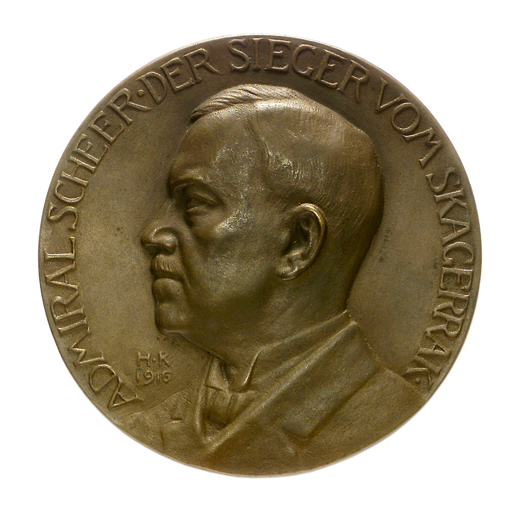 Detail of Medal commemorating Admiral Rheinhold von Scheer (1863-1928) and the Battle of Jutland, 1916; obverse by Hugo Kaufmann