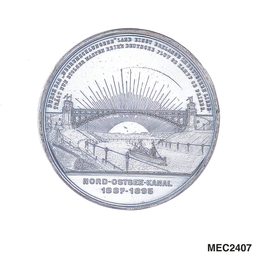 Detail of Medal commemorating the opening of the Kiel Canal, 1895 by W. Mayer