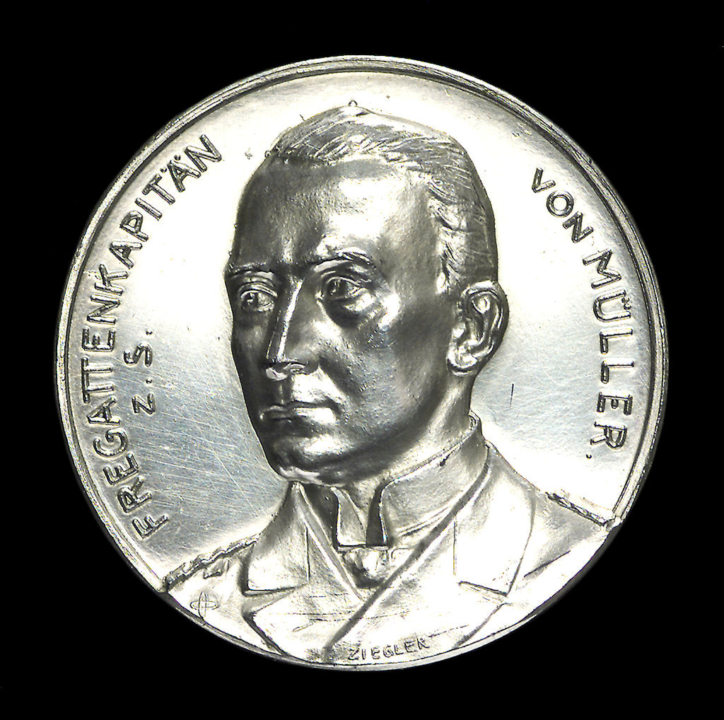 Detail of Medal commemorating Captain Karl von Müller (1873-1923) and the cruiser 'Emden' by H. Ziegler
