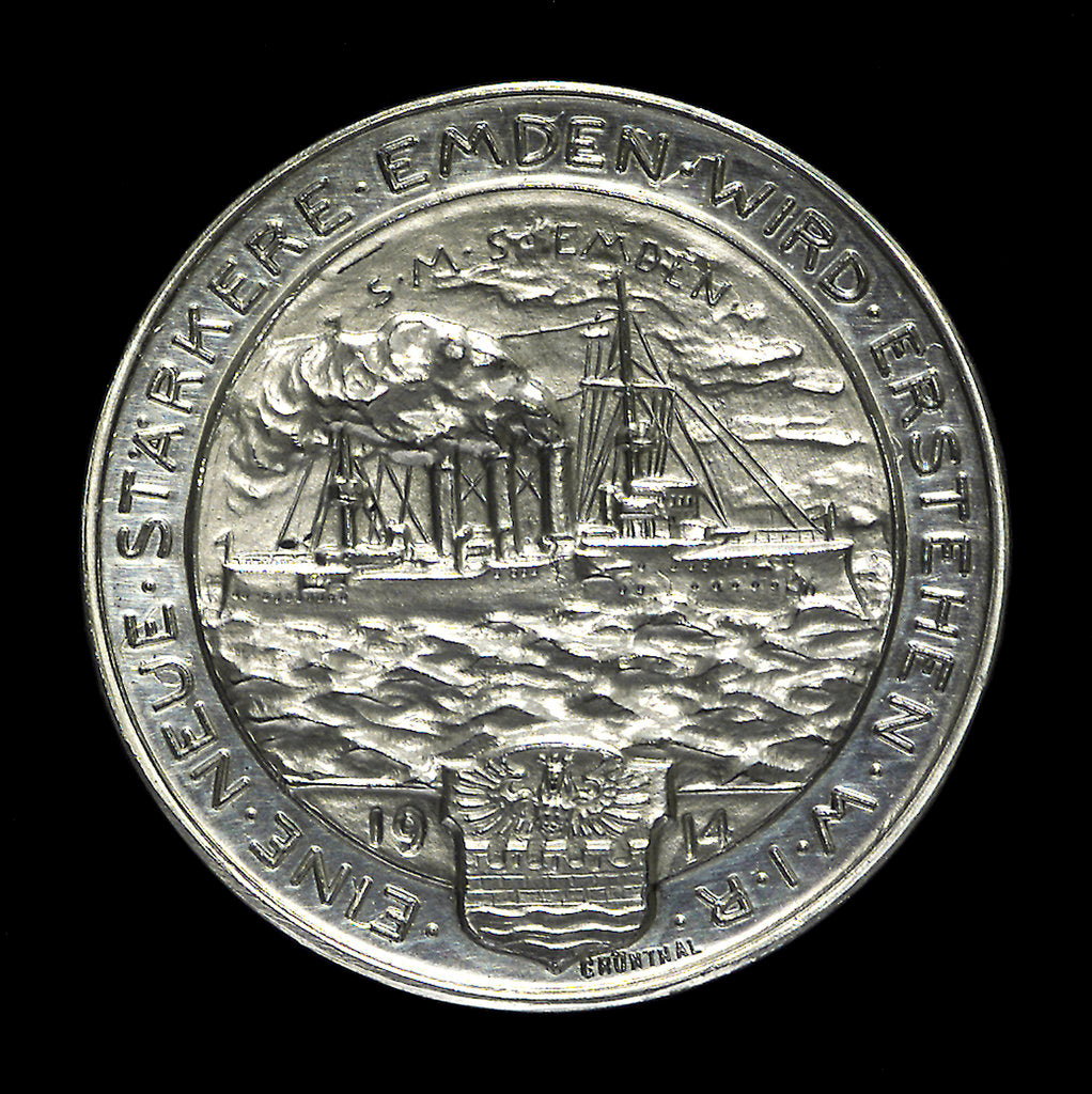 Detail of Medal commemorating Captain Karl von Müller (1873-1923) and the cruiser 'Emden' by H. Ziegler