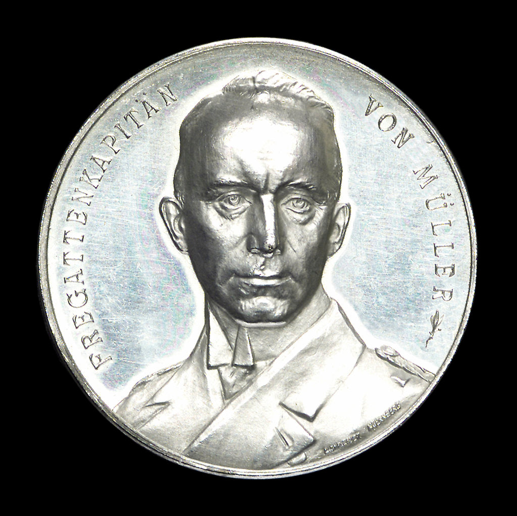 Detail of Medal commemorating Captain Karl von Müller (1873-1923) and the cruiser 'Emden' by L.C. Lauer
