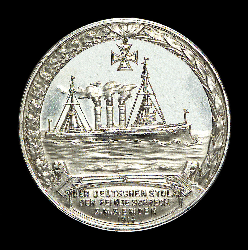 Detail of Medal commemorating Captain Karl von Müller (1873-1923) and the cruiser 'Emden' by L.C. Lauer