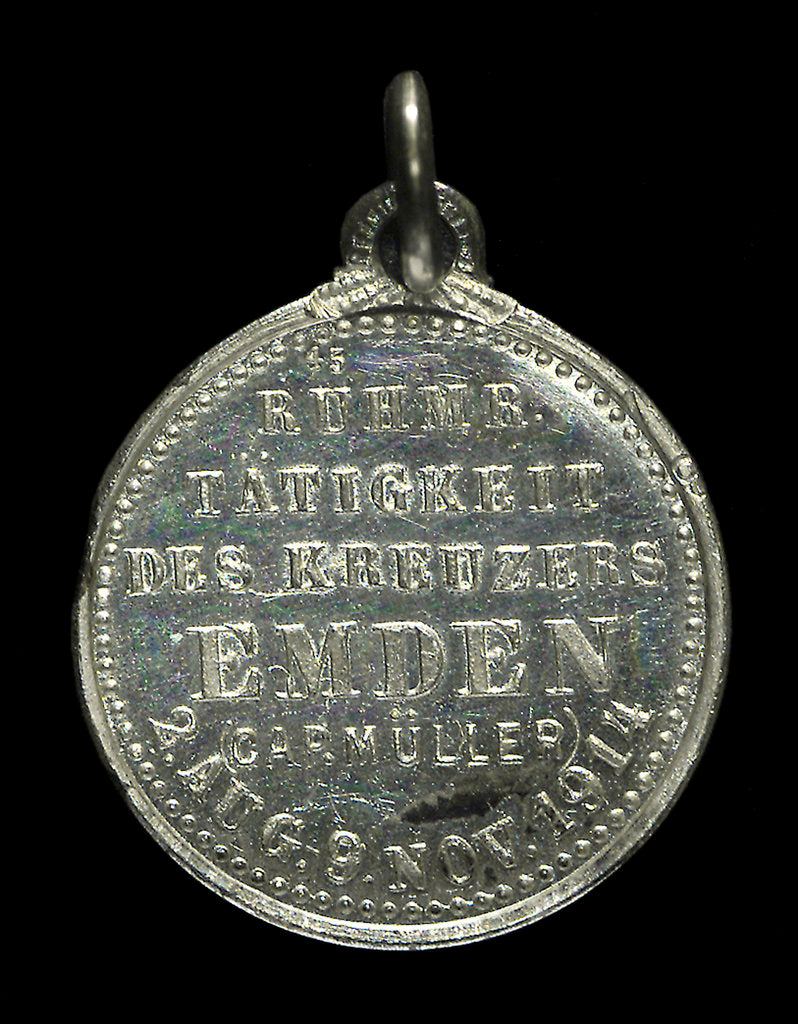 Detail of Medal commemorating Captain Karl von Müller (1873-1923) and the cruiser 'Emden' by H. Ziegler