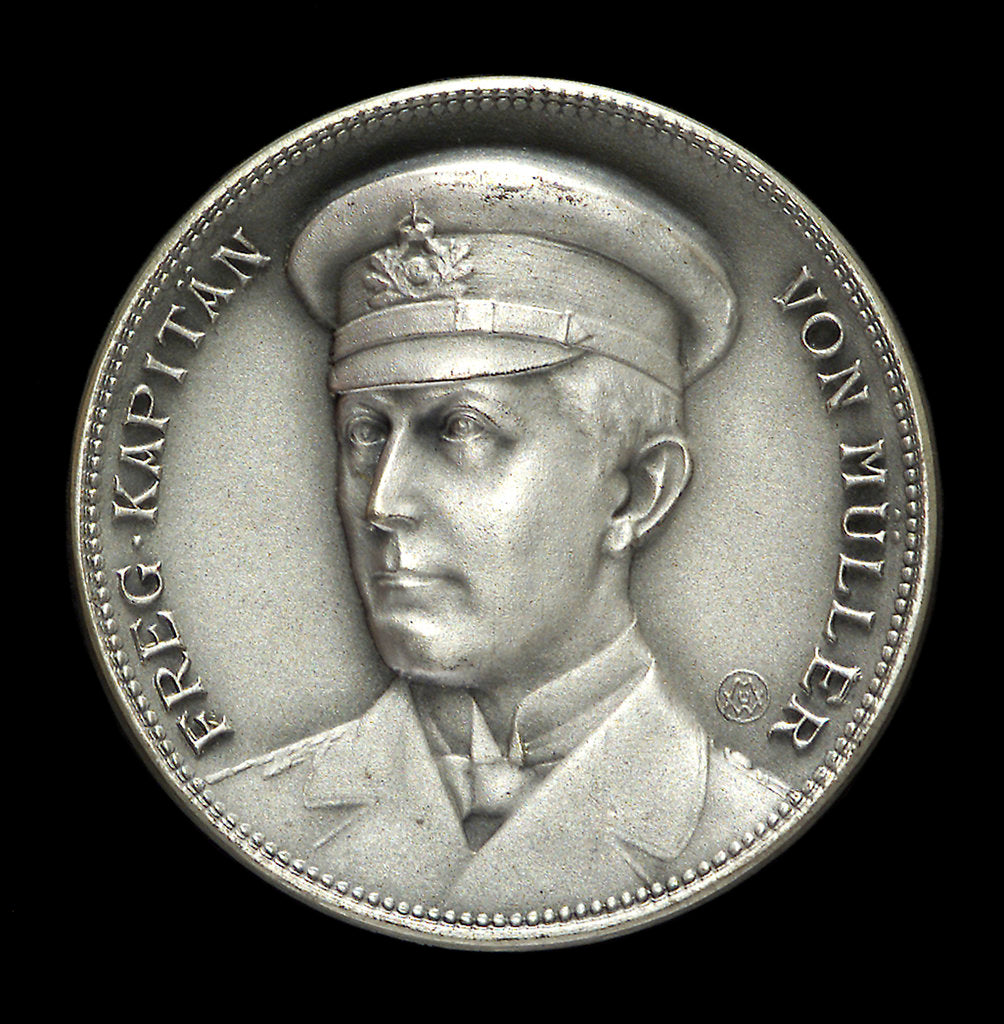Detail of Medal commemorating Captain Karl von Müller (1873-1923) and the cruiser 'Emden' by Unknown