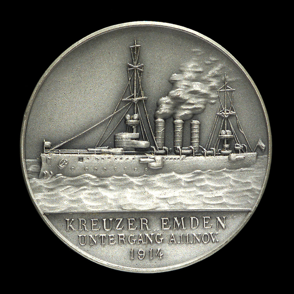 Detail of Medal commemorating Captain Karl von Müller (1873-1923) and the cruiser 'Emden' by Unknown