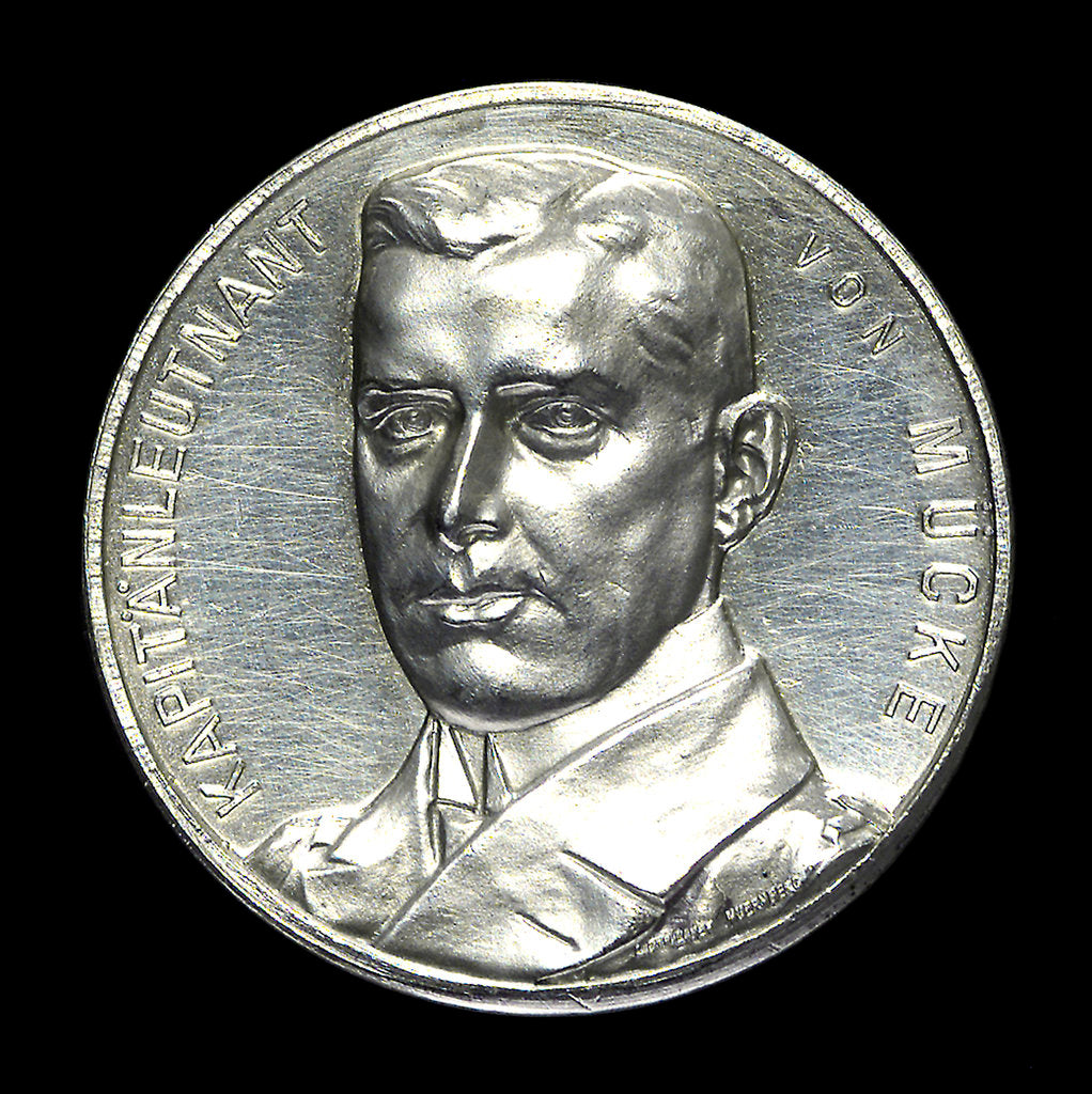 Detail of Medal commemorating Captain-Lieutenant Helmuth von Mücke (1881-1957) and the cruiser 'Emden' by L.C. Lauer