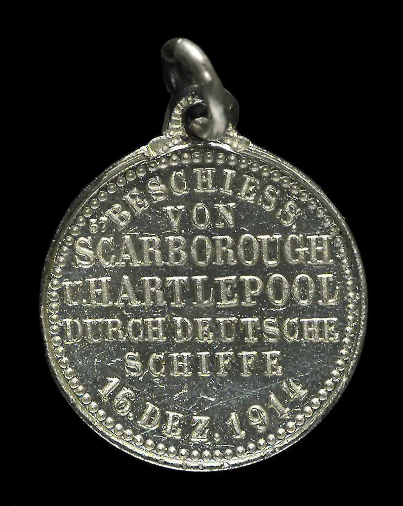 Detail of Medal commemorating the bombardment of Scarborough and Hartlepool, 1914; reverse by H. Ziegler